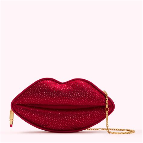 lulu pearl lip clutch bag